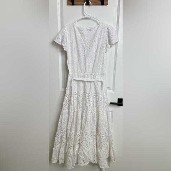 Lauren Ralph Lauren Eyelet White Ruffled Dress Size 0 - Picture 6 of 12